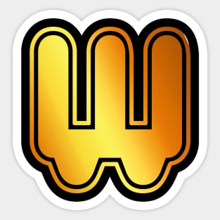 W Golden letter Sticker